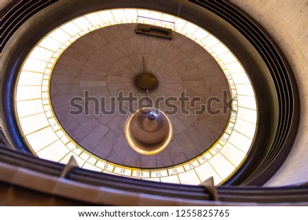Foucault Pendulum at Griffith Observatory in Los Angeles California USA.