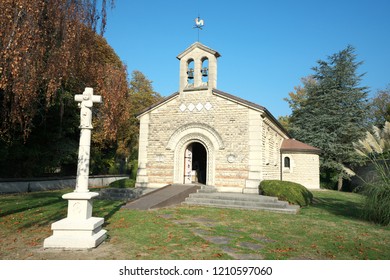 Foujita Chapel In Reims, France, Designed By The Artist Tsuguharu Foujita. It Is Famous For The Frescos He Painted In The Interior.