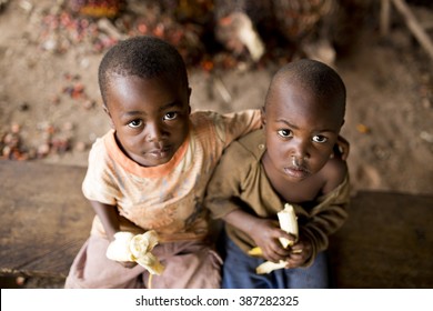 FOUMBAN - CAMEROON / 20.01.2015: Brethren in the local village on the way to Foumban in Cameroon
