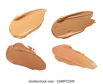 Foundation bb cc smudged sample isolated white background