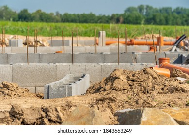 foundation of a family house from lost formwork