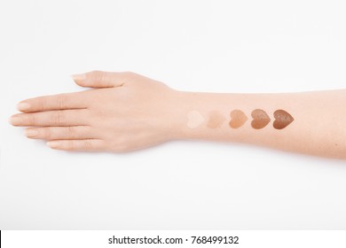 Foundation Swatches On Female Hand