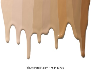 foundation swatches on white