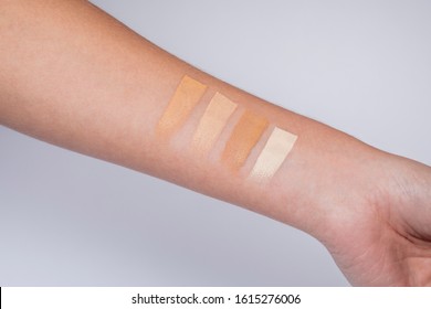 Foundation test and swatch for matched undertone skin - Shutterstock ID 1615276006