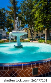 Fountain At The Circle In Orange, California.