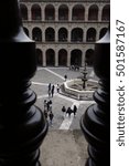 Fountain and columns