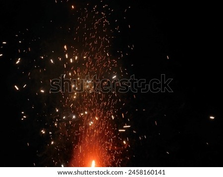Fountain firework over a black background. Perfect for celebrating holidays. 