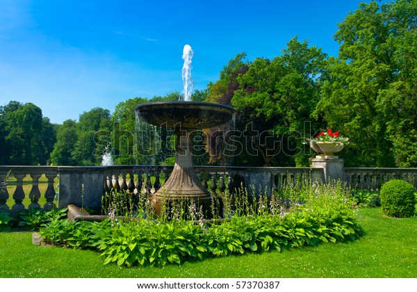 Fountain Flowers Park Sanssouci Potsdam Berlin Stockfoto