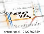 Fountain Hills. Arizona. USA on a map