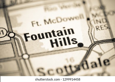 Fountain Hills. Arizona. USA On A Map