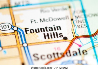 Fountain Hills. Arizona. USA On A Map