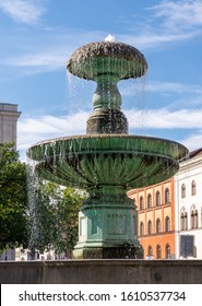 Fountain At The Ludwig Maximilian University Of Munich.