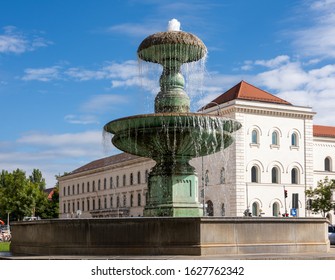 Fountain At The Ludwig Maximilian University Of Munich.