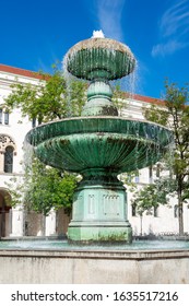 Fountain At The Ludwig Maximilian University Of Munich.