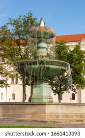 Fountain At The Ludwig Maximilian University Of Munich.