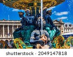 Fountain of Maritime Industry Place de la Concorde Paris France Built in 1840. During French Revolution location of Gullotine