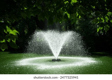 Fountain in the middle of the lake under sunlight - Powered by Shutterstock