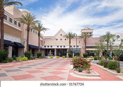 Fountain In An Outdoor Mall.