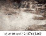 The Fountain Paint Pot at Lower Geyser Basin, Mudpots, at Yellowstone National Park, Wyoming