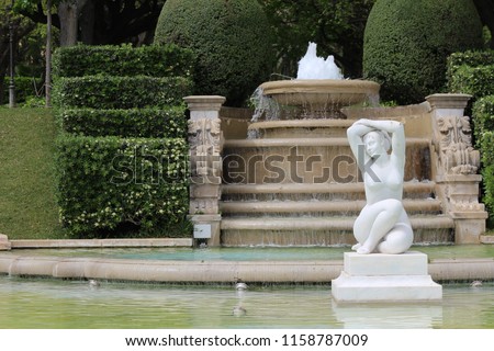 Fountain in park in Barcalona