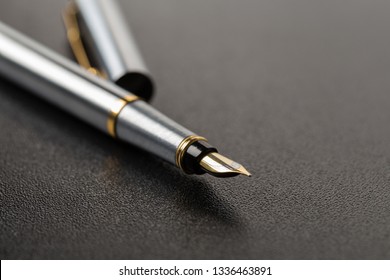 Fountain pen with clipping path on black background - Powered by Shutterstock