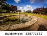 Fountain in the Rookery in Streatham Common Park in London, UK