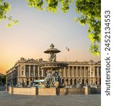 Fountain of the Seas at Place de la Concorde in Paris, France