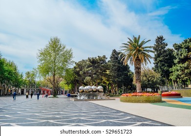 Fountain Square In Baku, Azerbaijan