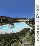 Fountain and statue at the Getty Villa