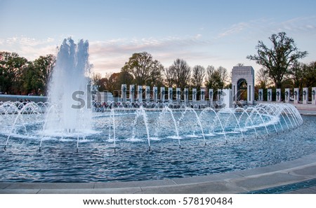 Fountain at the World War II Memorial, Washington D.C.