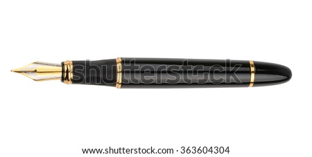 Fountain writing pen isolated on white background