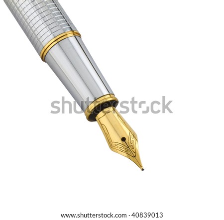 Fountain-pen isolated on white background.