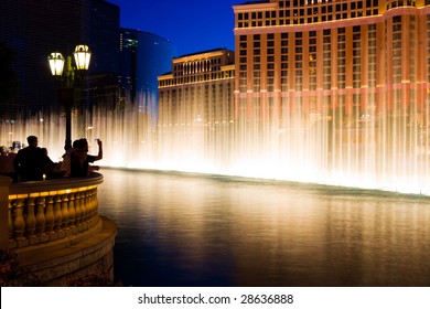 Fountains in Las Vegas at night
