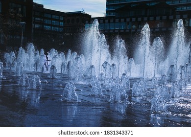 Fountains In Piccadilly Gardens, Manchester