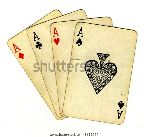 Four Aces Isolated Background Clipping Path Stock Photo (Edit Now) 5619094
