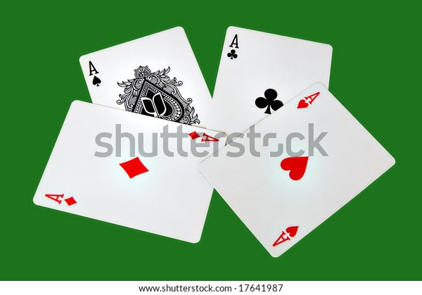 Four Aces Isolated Green Background Clipping Stock Photo Edit Now