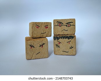 Four Animated Characters On Blocks