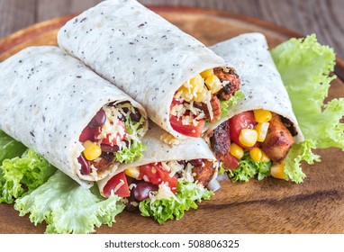 Four Chicken Burritos