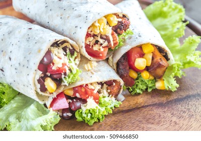 Four Chicken Burritos