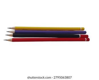 Four colored pencils with sharpened tips