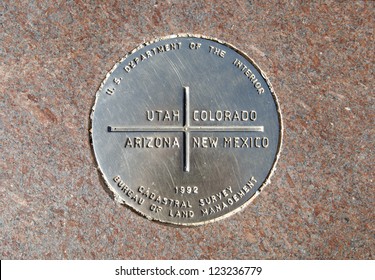 Four Corners Monument That Marks The Boundary Between Utah, Colorado, Arizona, And New Mexico