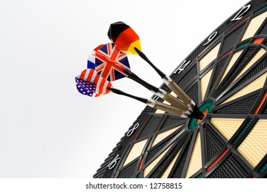 Four Darts Center Target Isolated Stock Photo 12758815 | Shutterstock