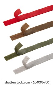 Four different color Velcro strips