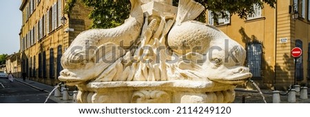  Four dolphins fountain on the Place des Quatre-Dauphins, a square in Aix-en-Provence