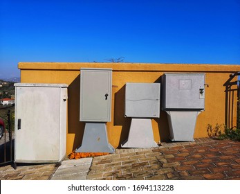 Four Electrical Panel Box Outside