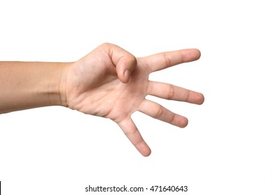 Four Fingers White Background