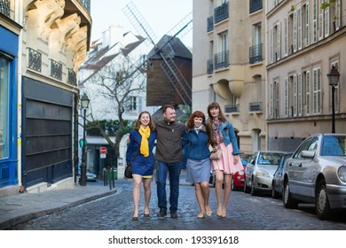 Four Friends In Paris Together, Having Fun