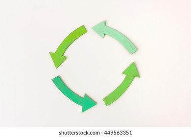 Four Green Arrows In Circle