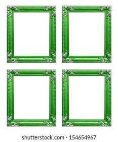 Four green  picture frames