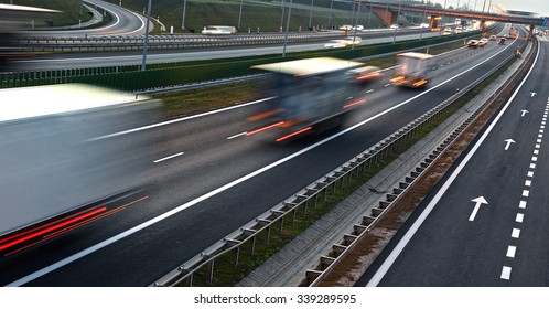 Four Lane Controlled-access Highway In Poland.
